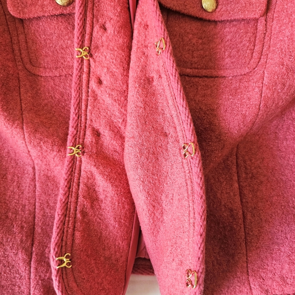 Talbots Berkshire Crop Jacket Blazer Size 8 Pink Coral Wool Blend - Picture 6 of 12